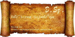 Délczeg Szimóna névjegykártya